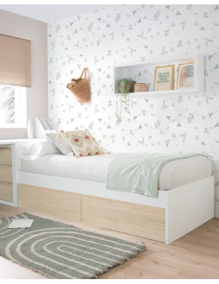 Letto con casseti per bambini nordico - pediera bassa