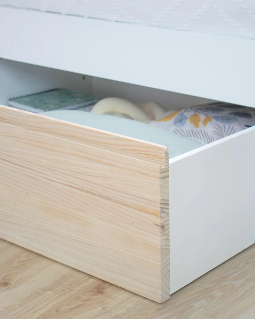 Letto con casseti per bambini nordico - pediera bassa