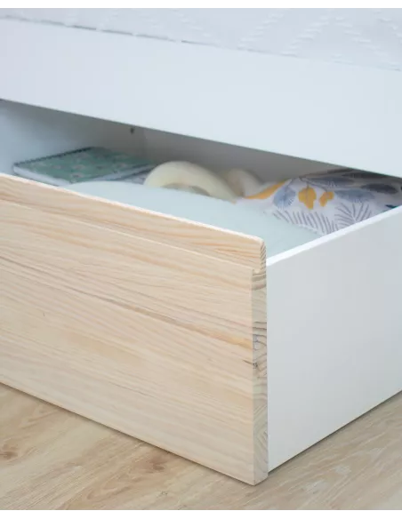 Letto con casseti per bambini nordico - pediera bassa