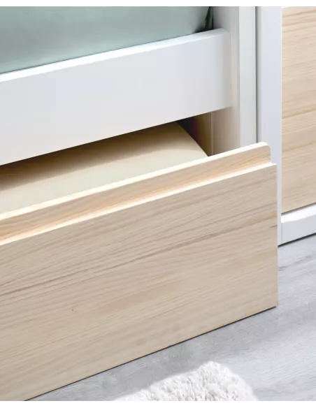 Letto con cassetti Lineare bassa nordico - Consegna gratuita