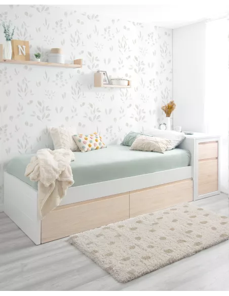 Letto con cassetti Lineare bassa nordico - Consegna gratuita