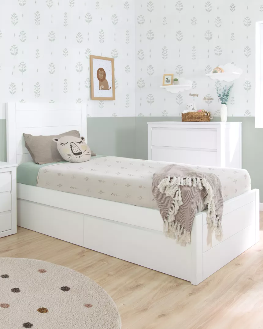 Letto lineare con cassetti e pediera bassa - Consegna gratuita