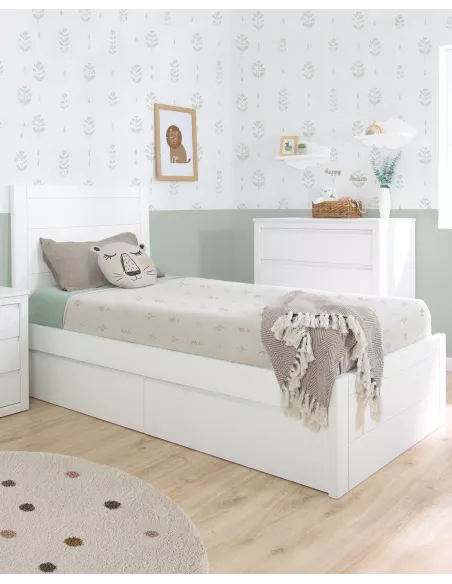 Letto lineare con cassetti e pediera bassa - Consegna gratuita