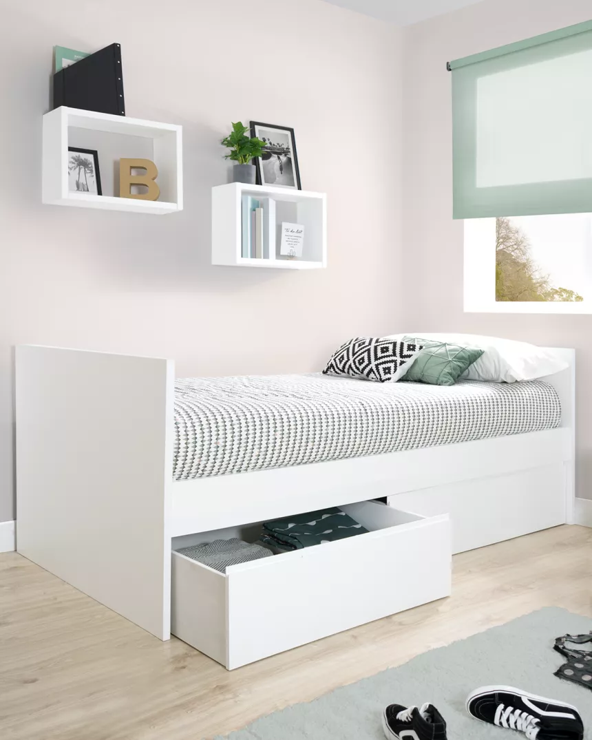 Letto con cassetti bianco - Consegna gratuita