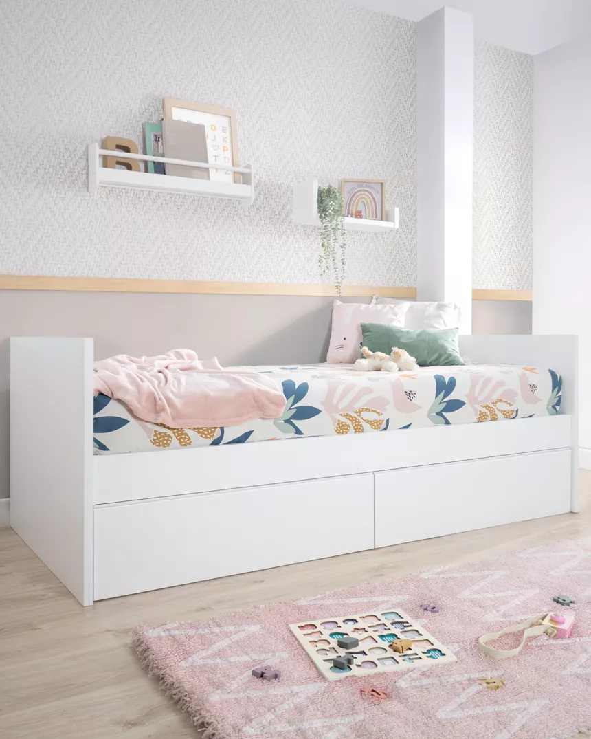 Letto con cassetti bianco - Consegna gratuita