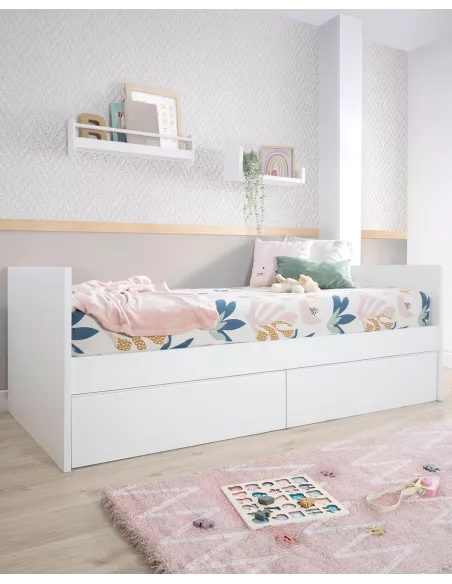 Letto con cassetti bianco - Consegna gratuita