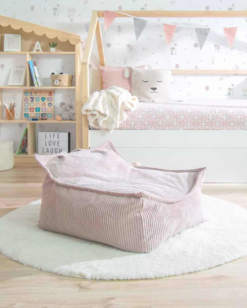 Pouf poltrona rosa - Decorazione cameretta per bambini