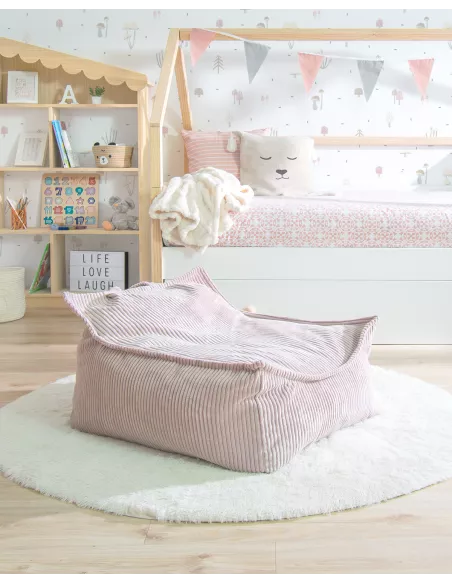 Pouf poltrona rosa - Decorazione cameretta per bambini