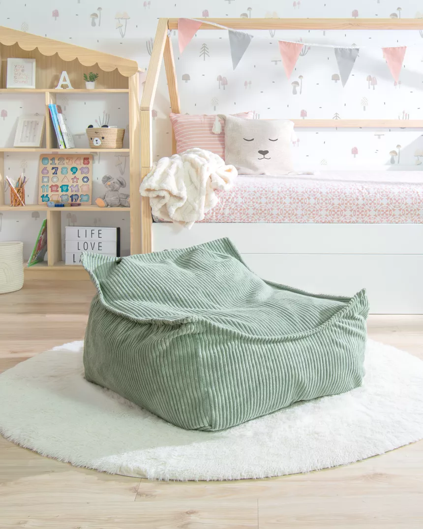 Pouf poltrona verde - Decorazione cameretta per bambini
