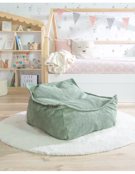 Pouf poltrona verde - Decorazione cameretta per bambini