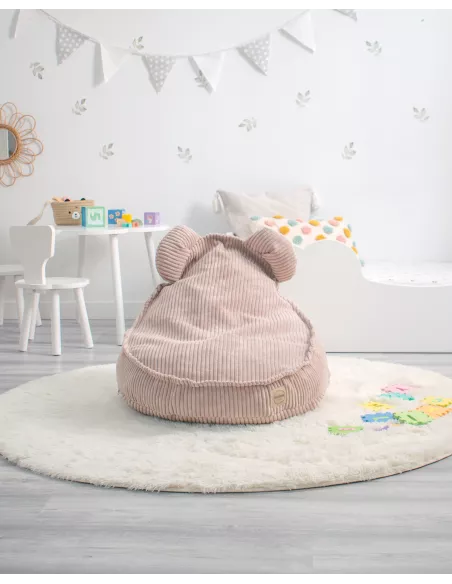 Pouf a sacco orsetto rosa per bambina - consegna gratuita
