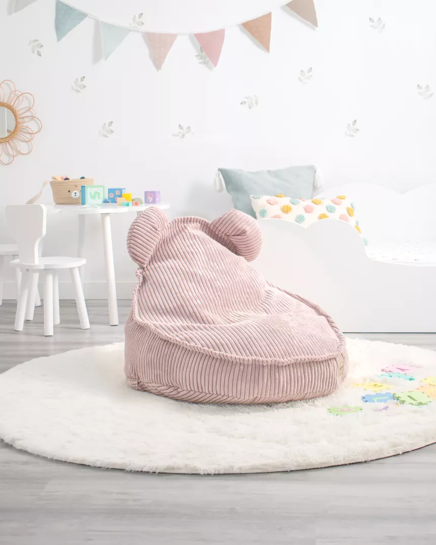 Pouf a sacco orsetto rosa per bambina - consegna gratuita