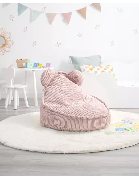 Pouf a sacco orsetto rosa per bambina - consegna gratuita