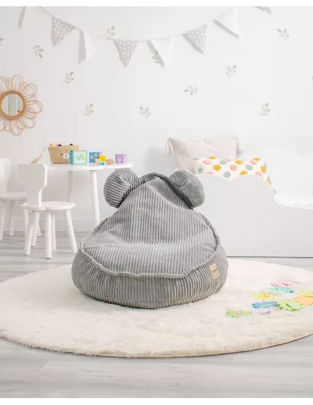 Pouf a sacco orsetto grigio per bambini - consegna gratuita