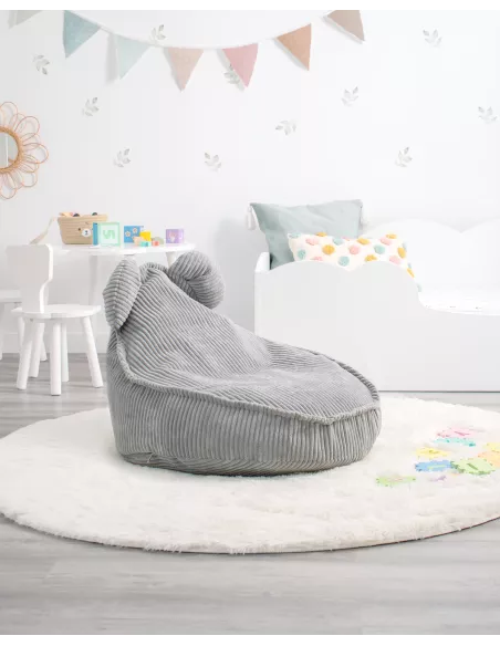 Pouf a sacco orsetto grigio per bambini - consegna gratuita