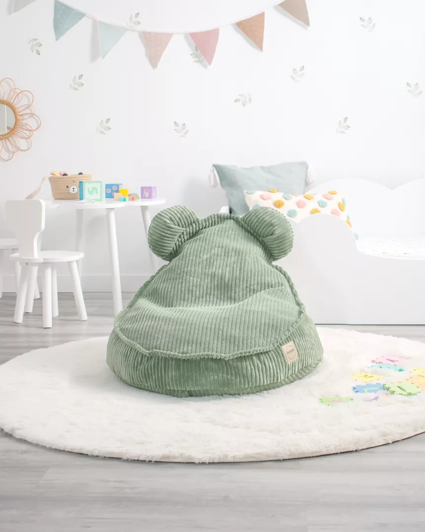 Pouf a sacco orsetto verde per bambini - consegna gratuita 2