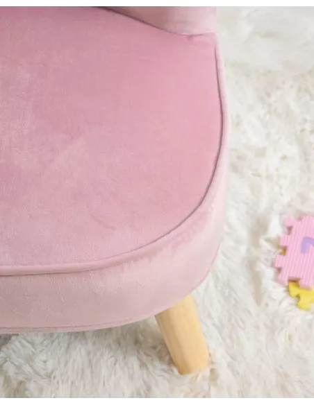 Poltroncina per bambini in velluto rosa - Per la cameretta dei bambini
