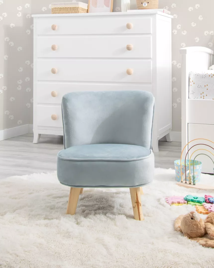 Poltroncina per bambini in velluto rosa - Per la cameretta dei bambini