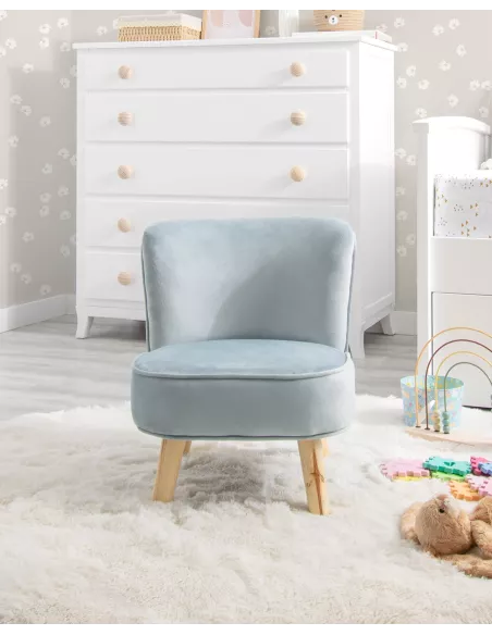 Poltroncina per bambini in velluto rosa - Per la cameretta dei bambini