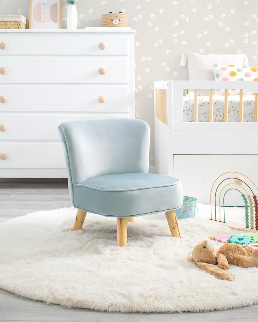 Poltroncina per bambini in velluto rosa - Per la cameretta dei bambini