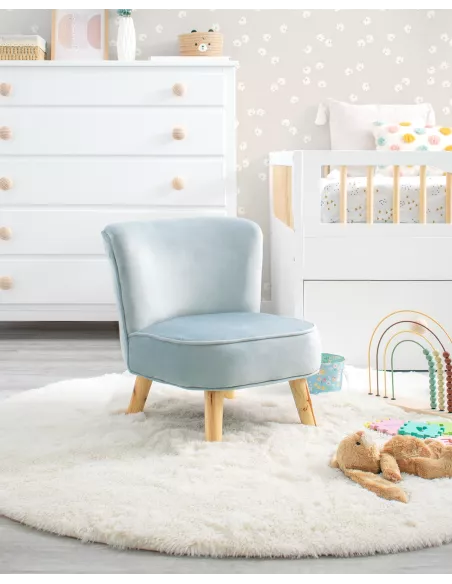 Poltroncina per bambini in velluto rosa - Per la cameretta dei bambini