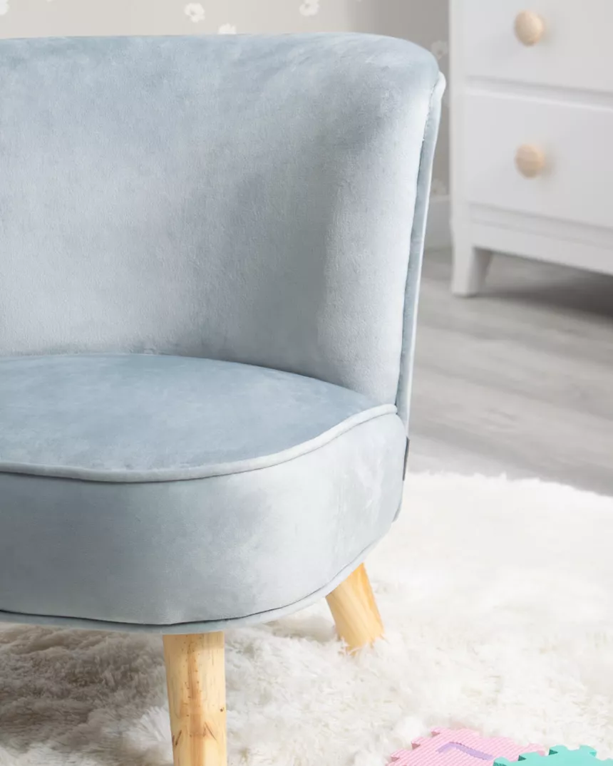 Poltroncina per bambini in velluto rosa - Per la cameretta dei bambini