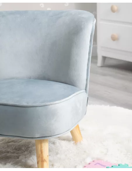 Poltroncina per bambini in velluto rosa - Per la cameretta dei bambini