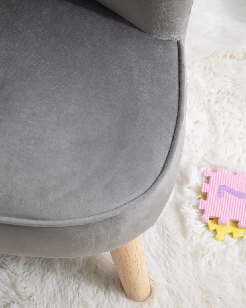 Poltroncina per bambini in velluto grigio - Cameretta dei bambini