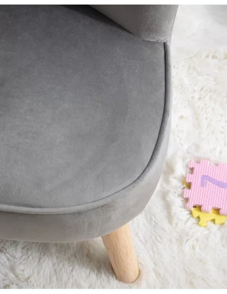 Poltroncina per bambini in velluto grigio - Cameretta dei bambini