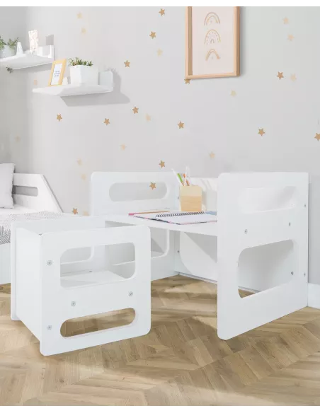 Tavolino con sedia evolutivo bianco - Consegna gratuita