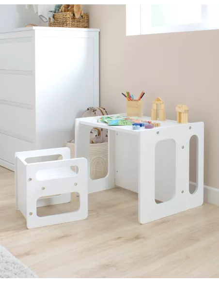 Tavolino con sedia evolutivo bianco - Consegna gratuita