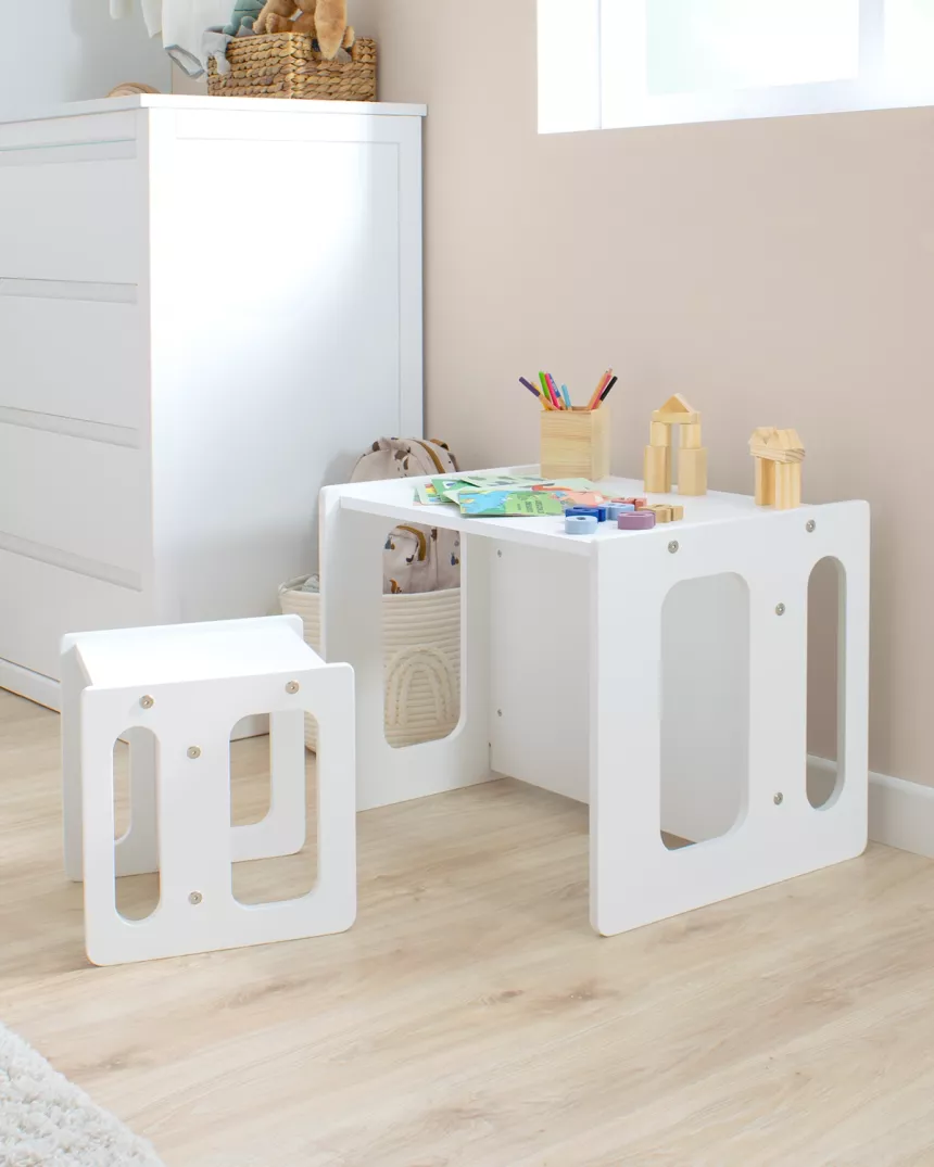 Tavolino con sedia evolutivo bianco - Consegna gratuita