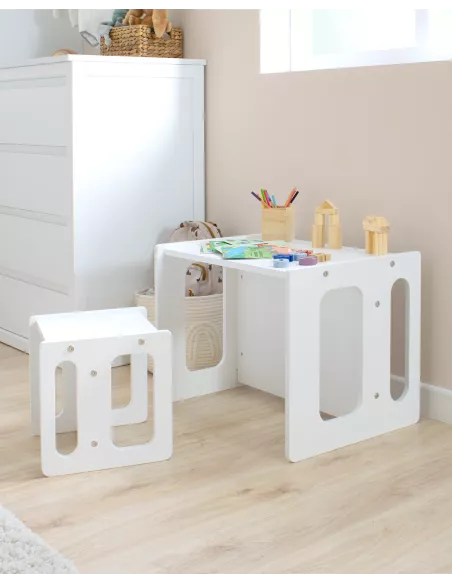 Tavolino con sedia evolutivo bianco - Consegna gratuita