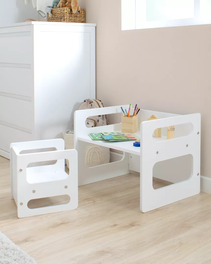 Tavolino con sedia evolutivo bianco - Consegna gratuita 2