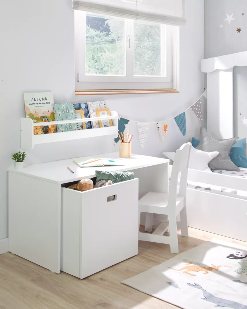 Tavolo montessori con contenitore bianco - Consegna gratuita