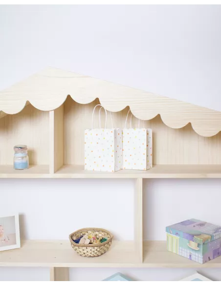 Libreria per bambini a Casetta in legno naturale - Consegna gratuita