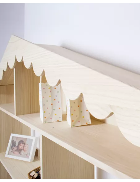 Libreria per bambini a Casetta in legno naturale - Consegna gratuita