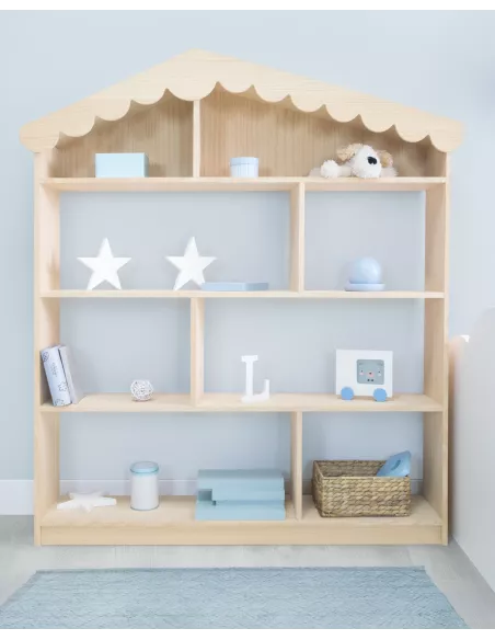 Libreria per bambini a Casetta Legno Naturale