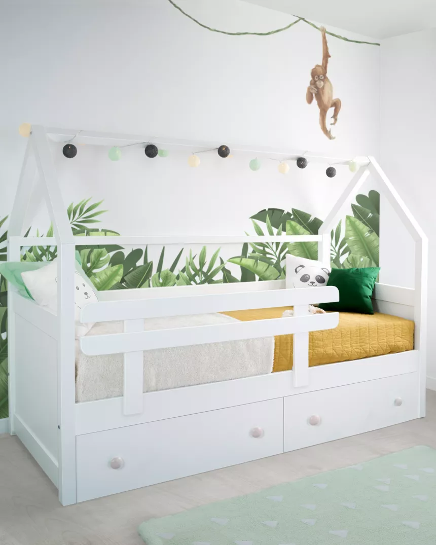 Letto Casetta bianca con cassetti-Consegna gratuita 2