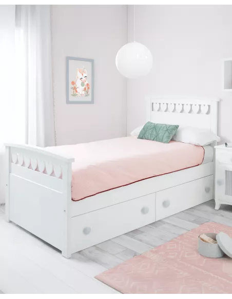 Letto con cassetti Cuori II - Consegna gratuita