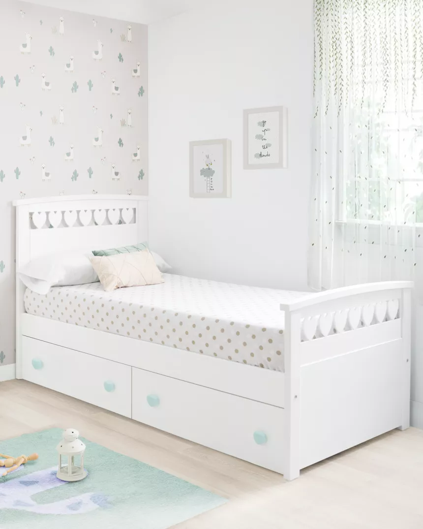 Letto con cassetti Cuori II - Consegna gratuita