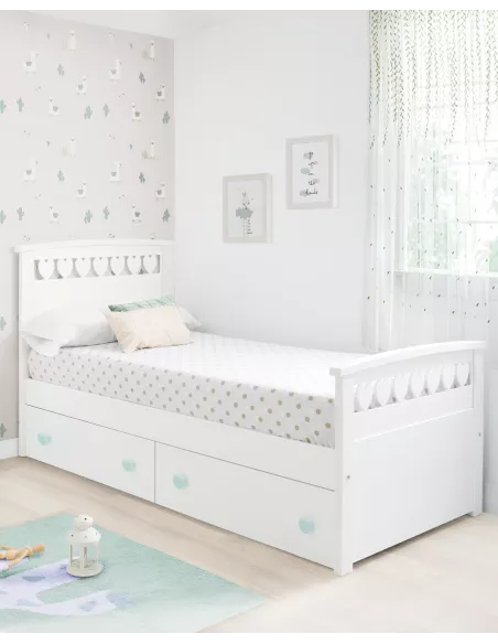 Letto con cassetti Cuori II - Consegna gratuita