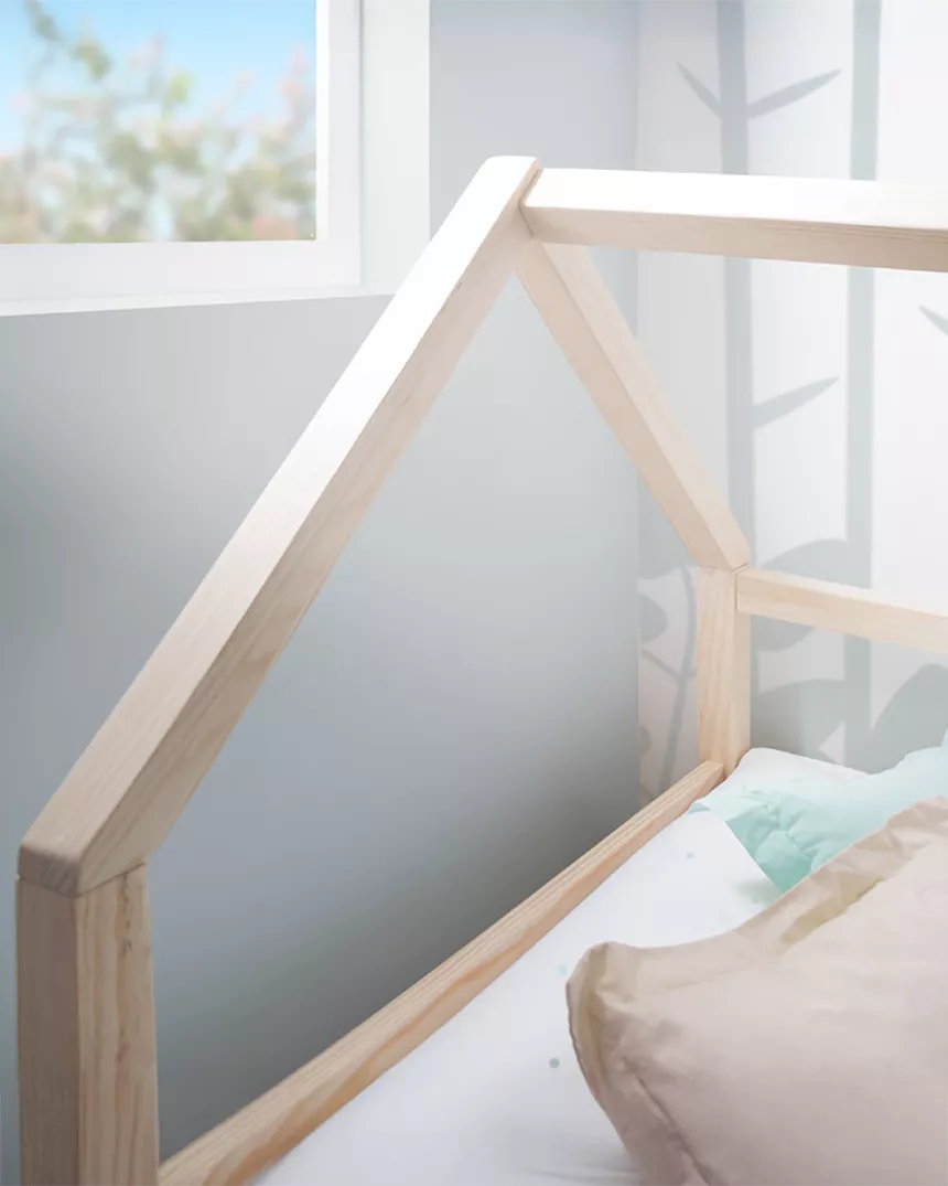 Letto casetta legno natural con cassetti-Consegna gratuita