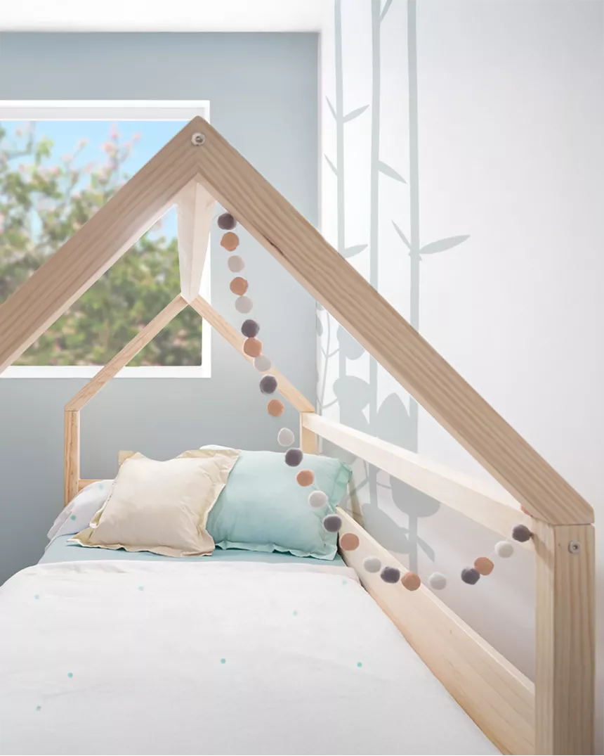 Letto casetta legno natural con cassetti-Consegna gratuita