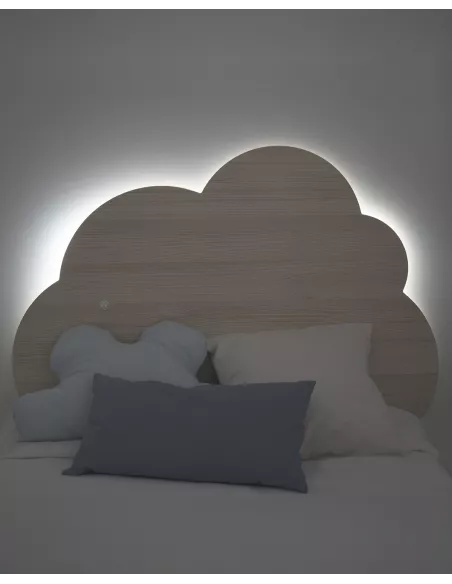 Testiera Nuvola luminosa Legno Naturale-Consegna Gratuita