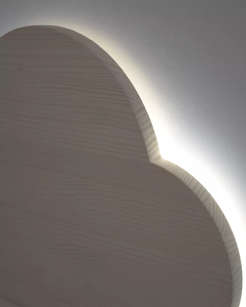 Testiera Nuvola luminosa Legno Naturale-Consegna Gratuita