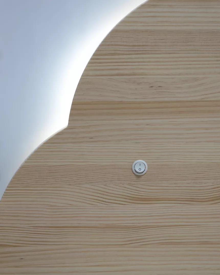 Testiera Nuvola luminosa Legno Naturale-Consegna Gratuita