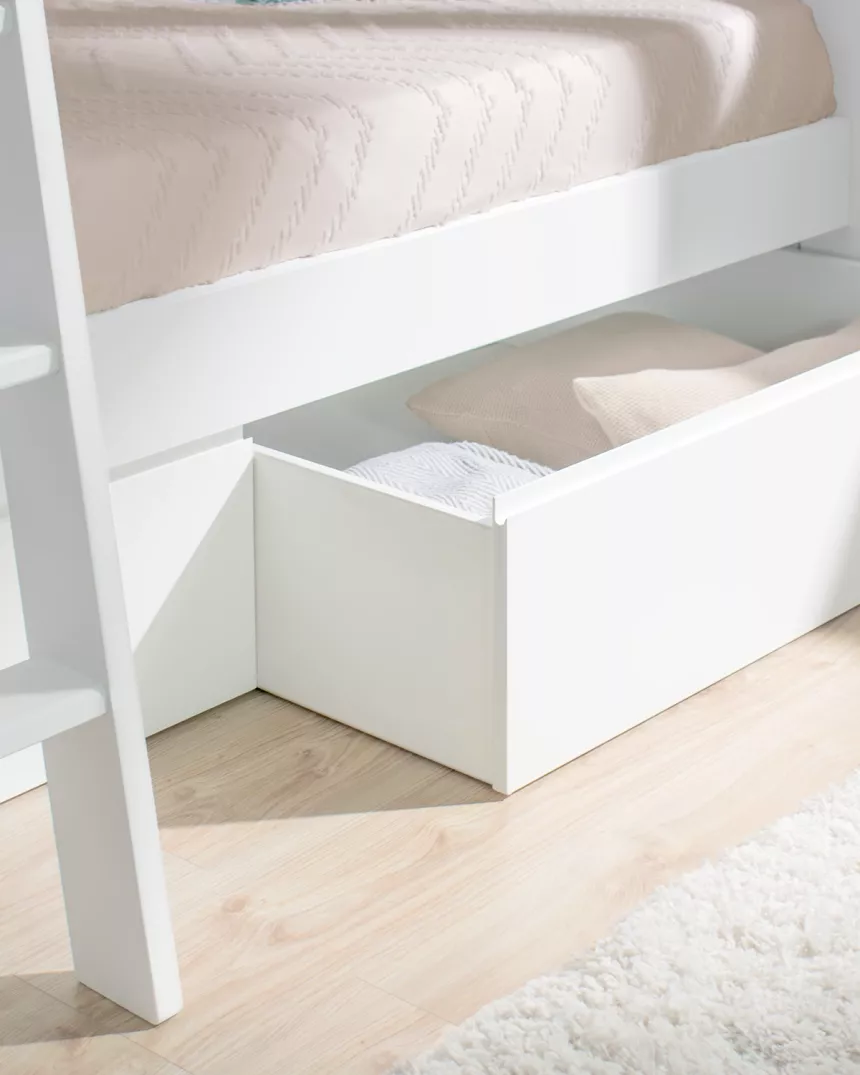 letto a castello per bambini lineare con cassetti