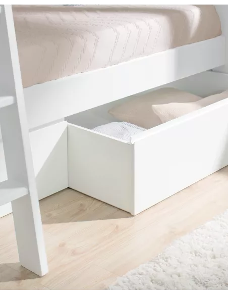 letto a castello per bambini lineare con cassetti