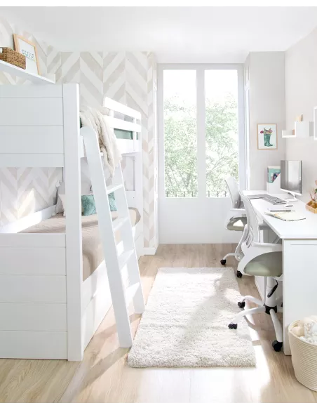 letto a castello per bambini lineare con cassetti